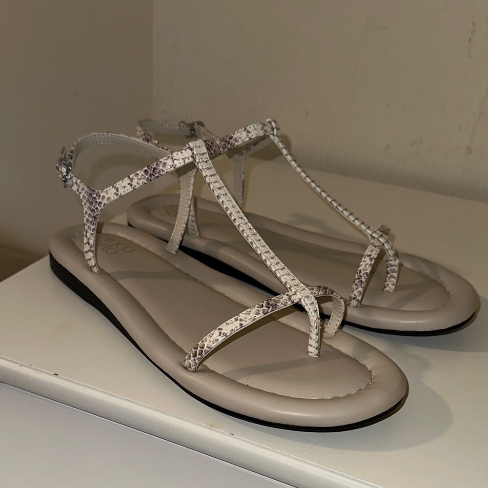 Franco Sarto Snakeskin Beige Sandals